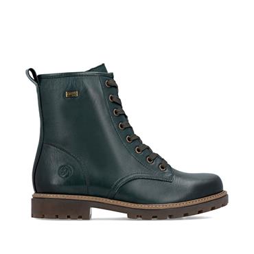 Remonte Laced Gum Sole Biker Boot - Forest Green